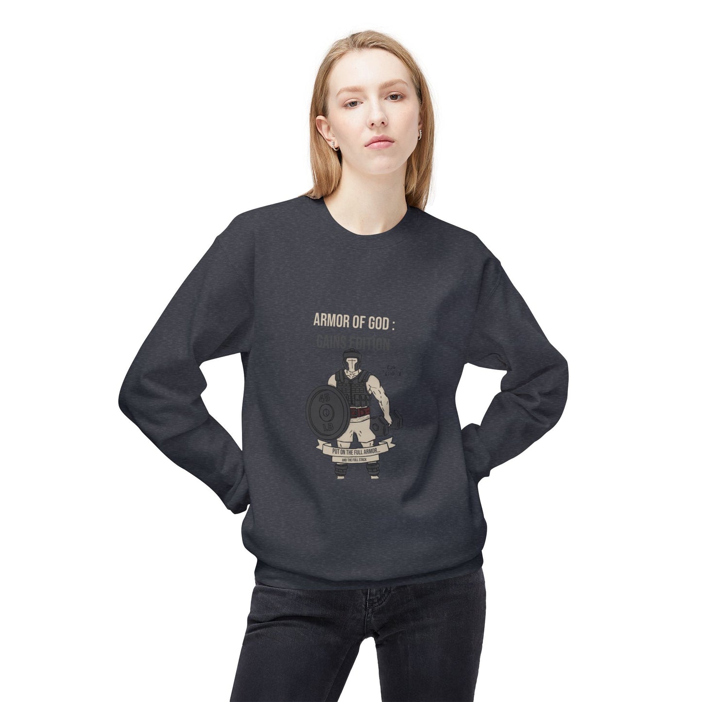 Cozy Fleece Crewneck Sweatshirt | The Armor of God : Gains Edition