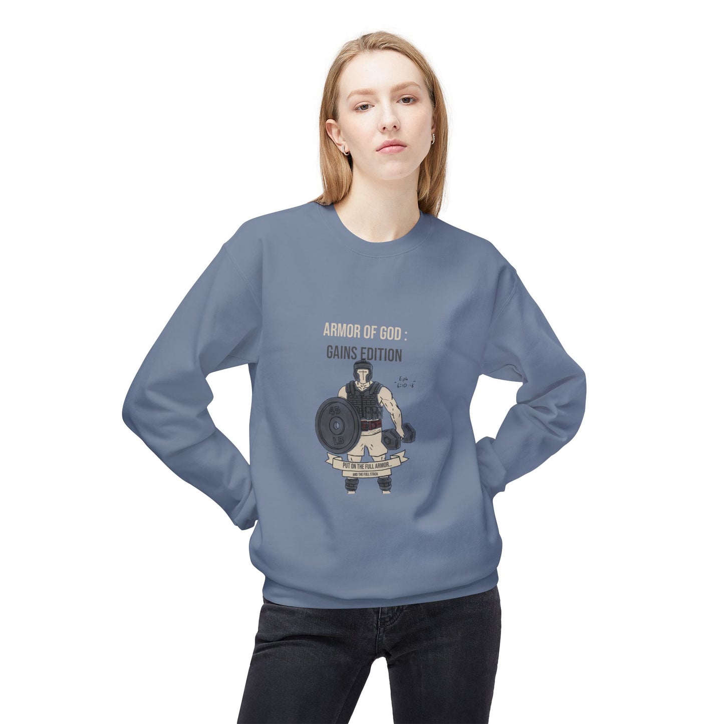 Cozy Fleece Crewneck Sweatshirt | The Armor of God : Gains Edition