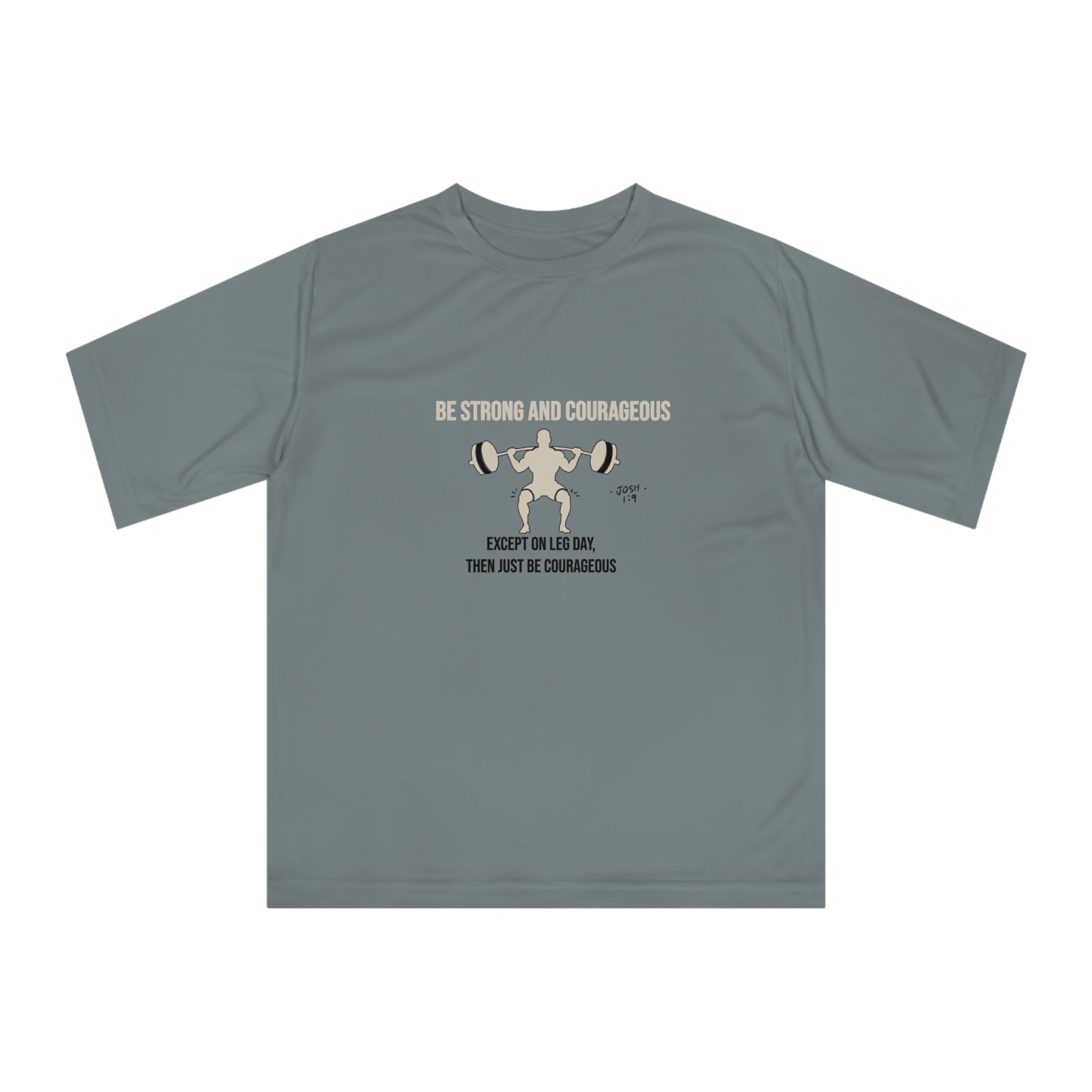 Bold Workout Tee | Be Strong and Courageous Silhouette Design