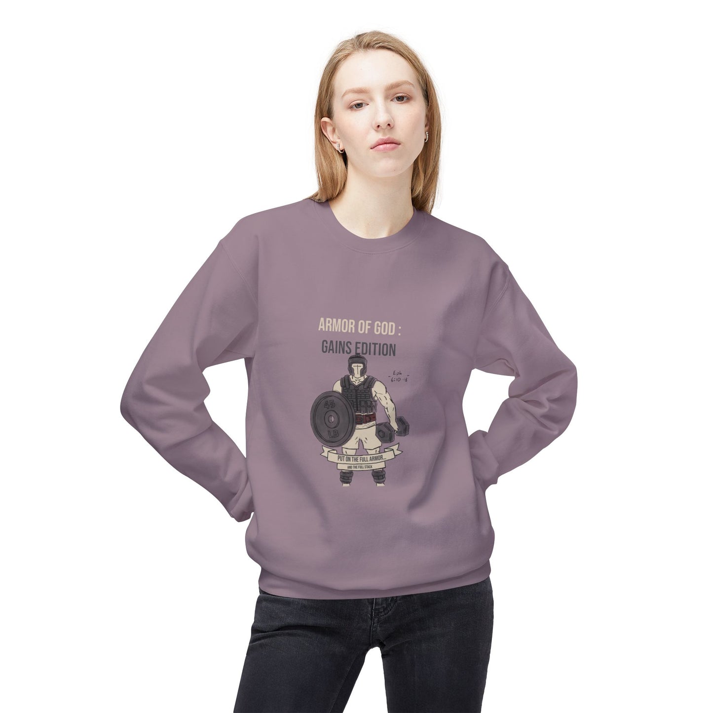 Cozy Fleece Crewneck Sweatshirt | The Armor of God : Gains Edition