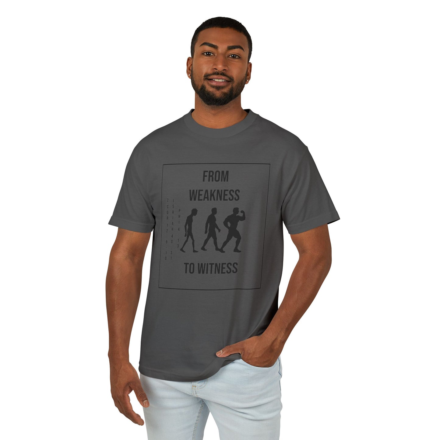Men's Faded HeavyWeight Cotton Tee | From Weakness To Fitness