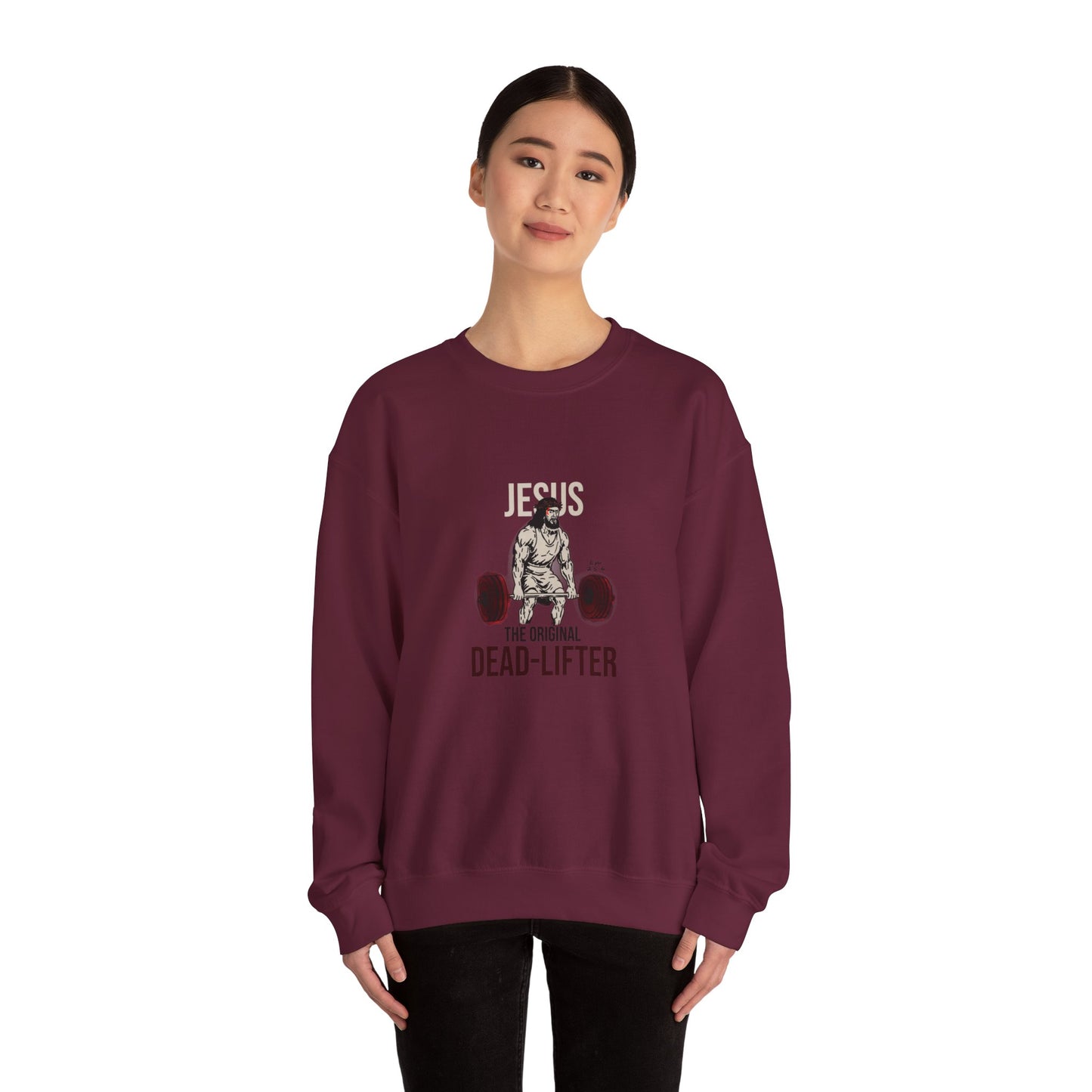 Unisex Heavy-blend Crewneck Sweatshirt | Jesus the Original Deadlifted