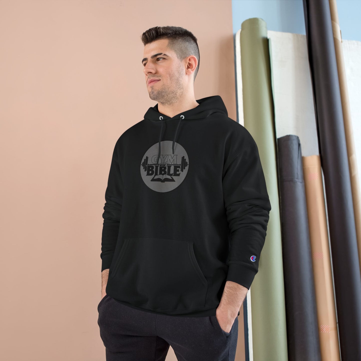 Champion Hoodie | Gym & Bible Logo