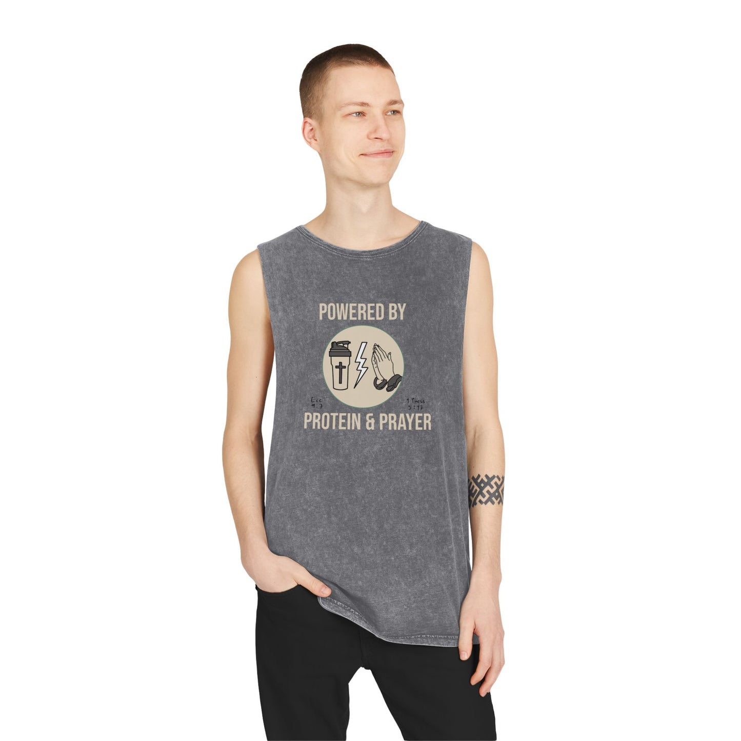 Tank Top | Powered by Protein and Prayer