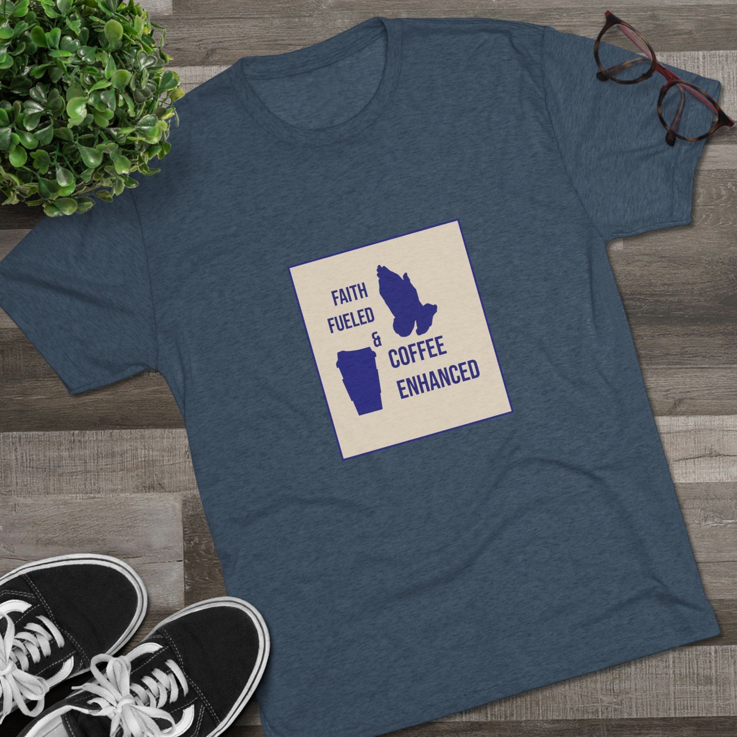 Tri-Blend Crew Tee | 'Faith Fueled & Coffee Enhanced'