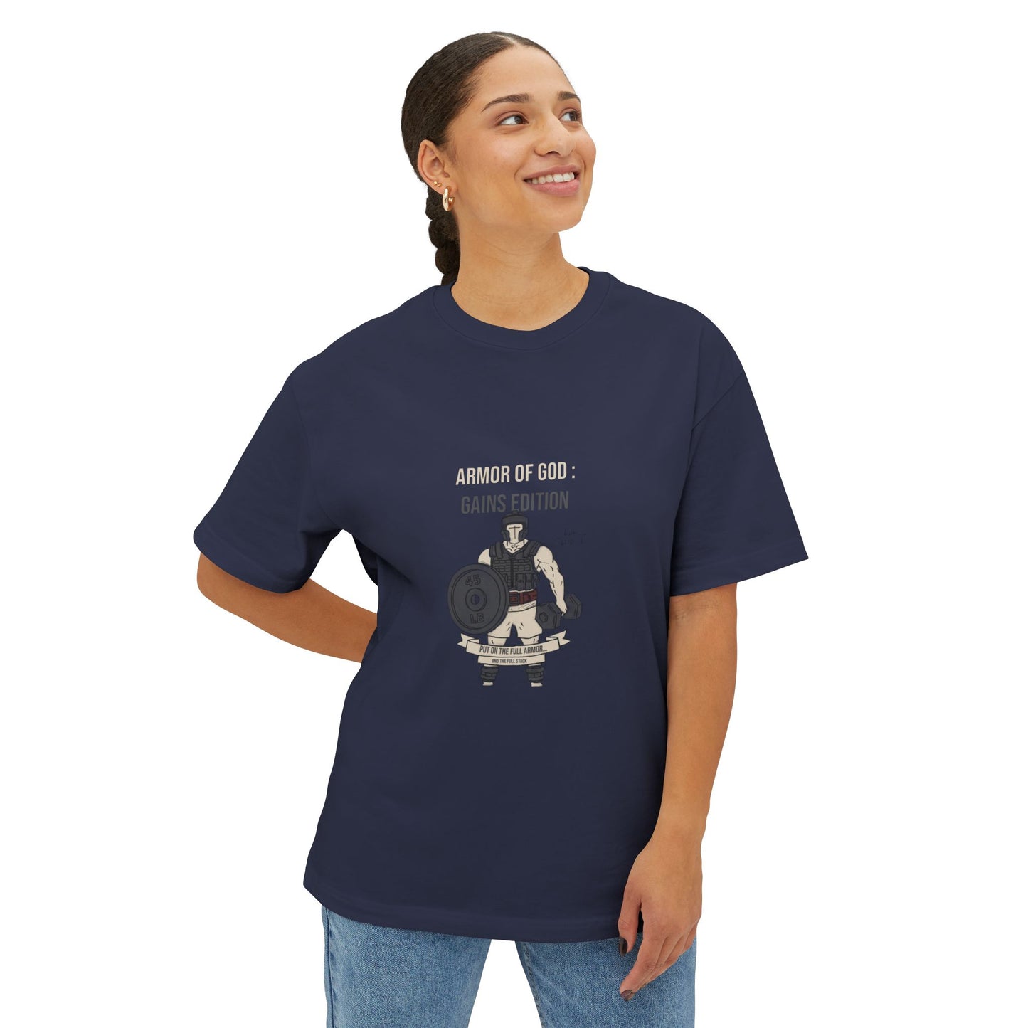 Unisex Oversized Boxy Tee | Armor of God : Gains Edition