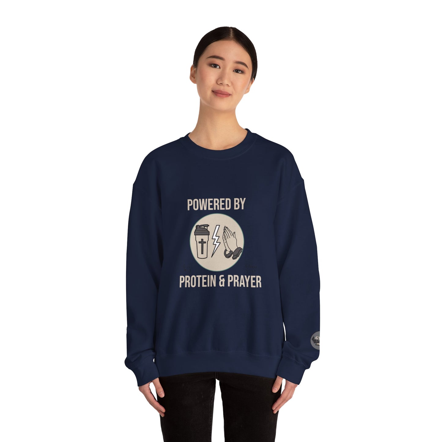 Unisex Crewneck Sweatshirt | Powered by Protein and Prayer