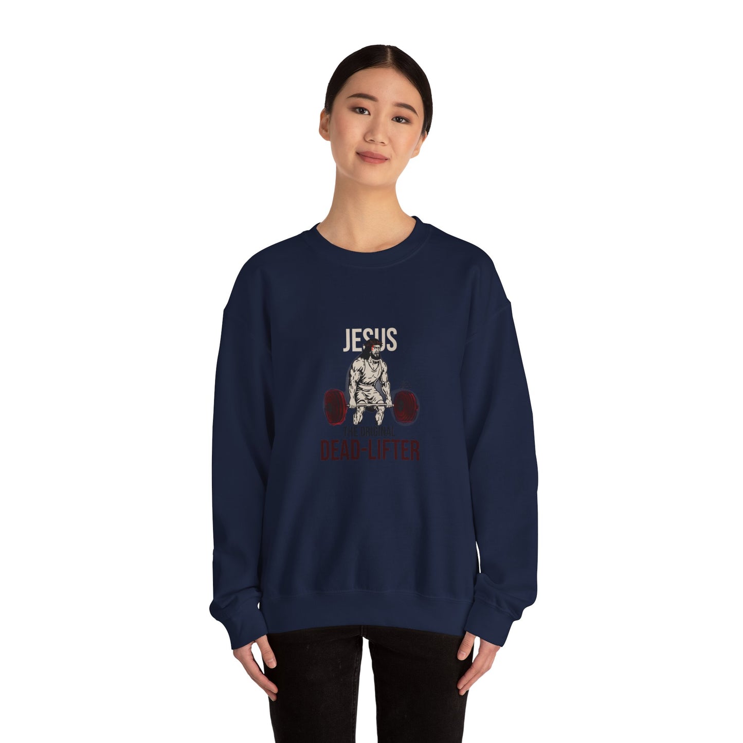 Unisex Heavy-blend Crewneck Sweatshirt | Jesus the Original Deadlifted