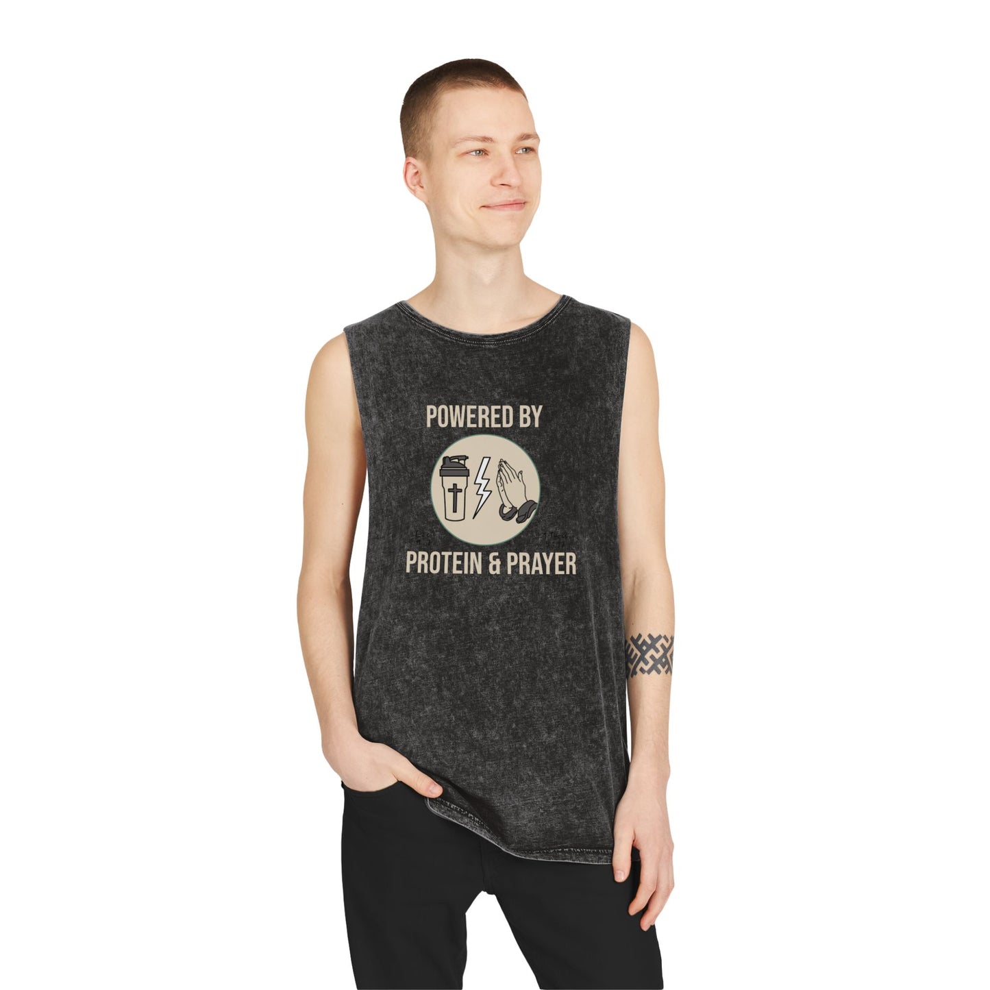 Tank Top | Powered by Protein and Prayer