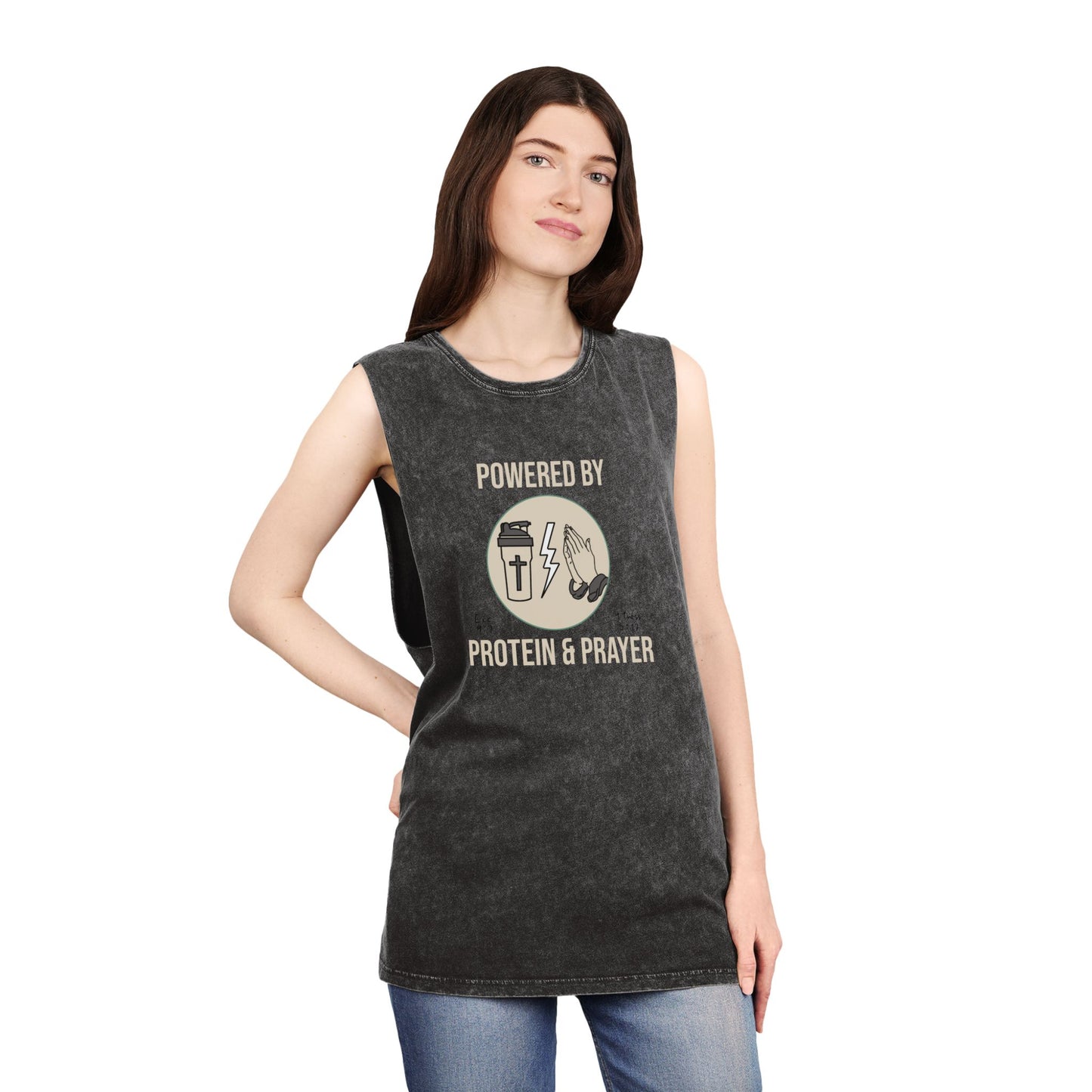 Tank Top | Powered by Protein and Prayer