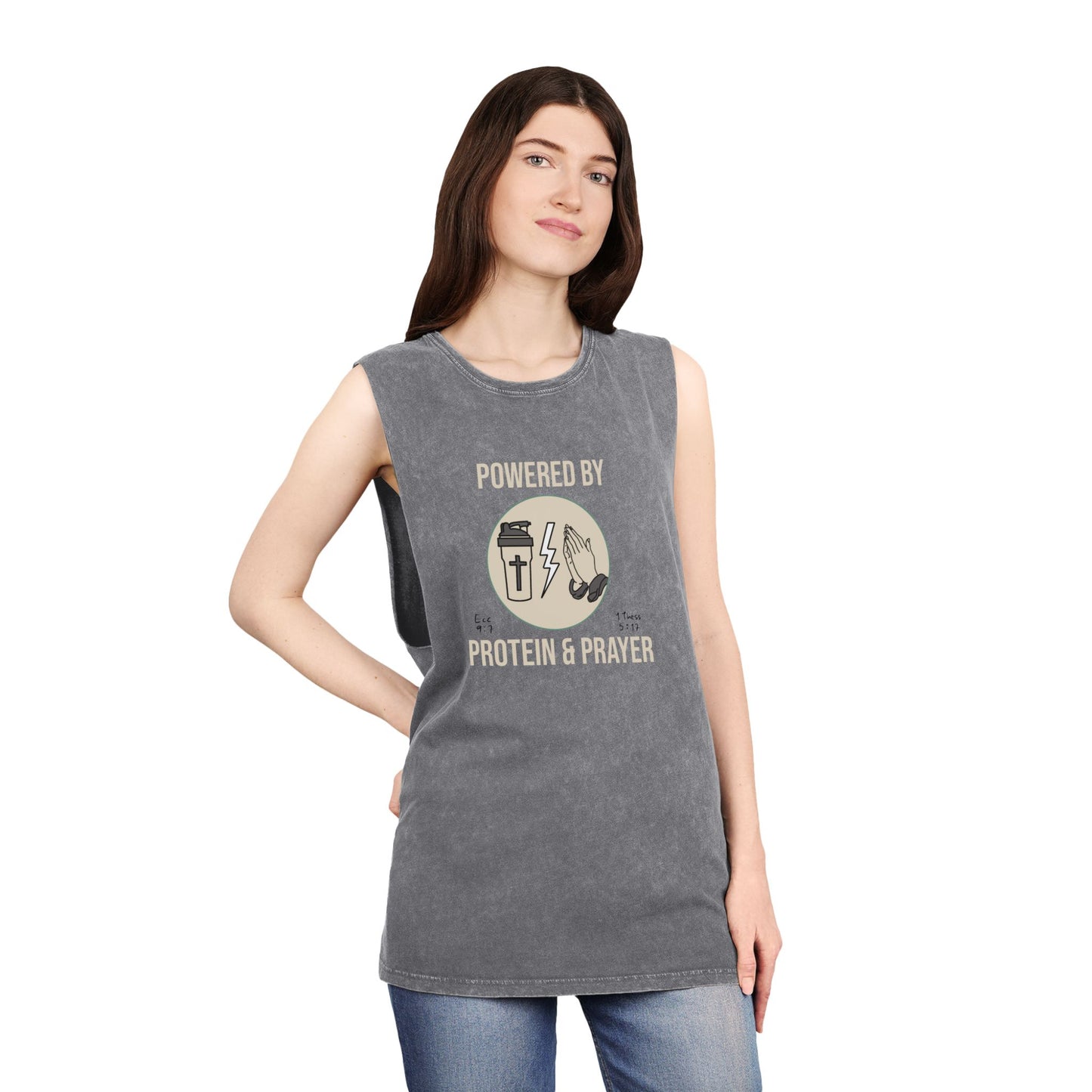 Tank Top | Powered by Protein and Prayer