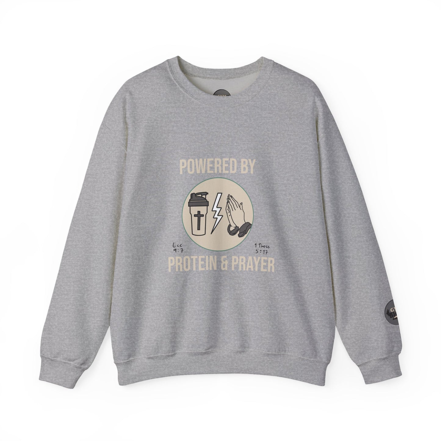 Unisex Crewneck Sweatshirt | Powered by Protein and Prayer