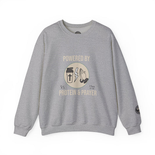 Unisex Crewneck Sweatshirt | Powered by Protein and Prayer