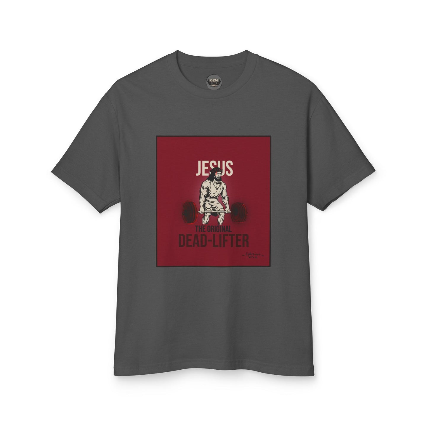 Faded HeavyWeight Cotton Tee — Jesus the OG Deadlifter (Version2)