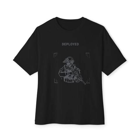 Deployed Tactical Tee — Military Operator Graphic Boxy Shirt