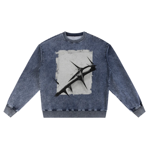 GB003 - CROWN OF THORNS | snow wash Sweatshirt