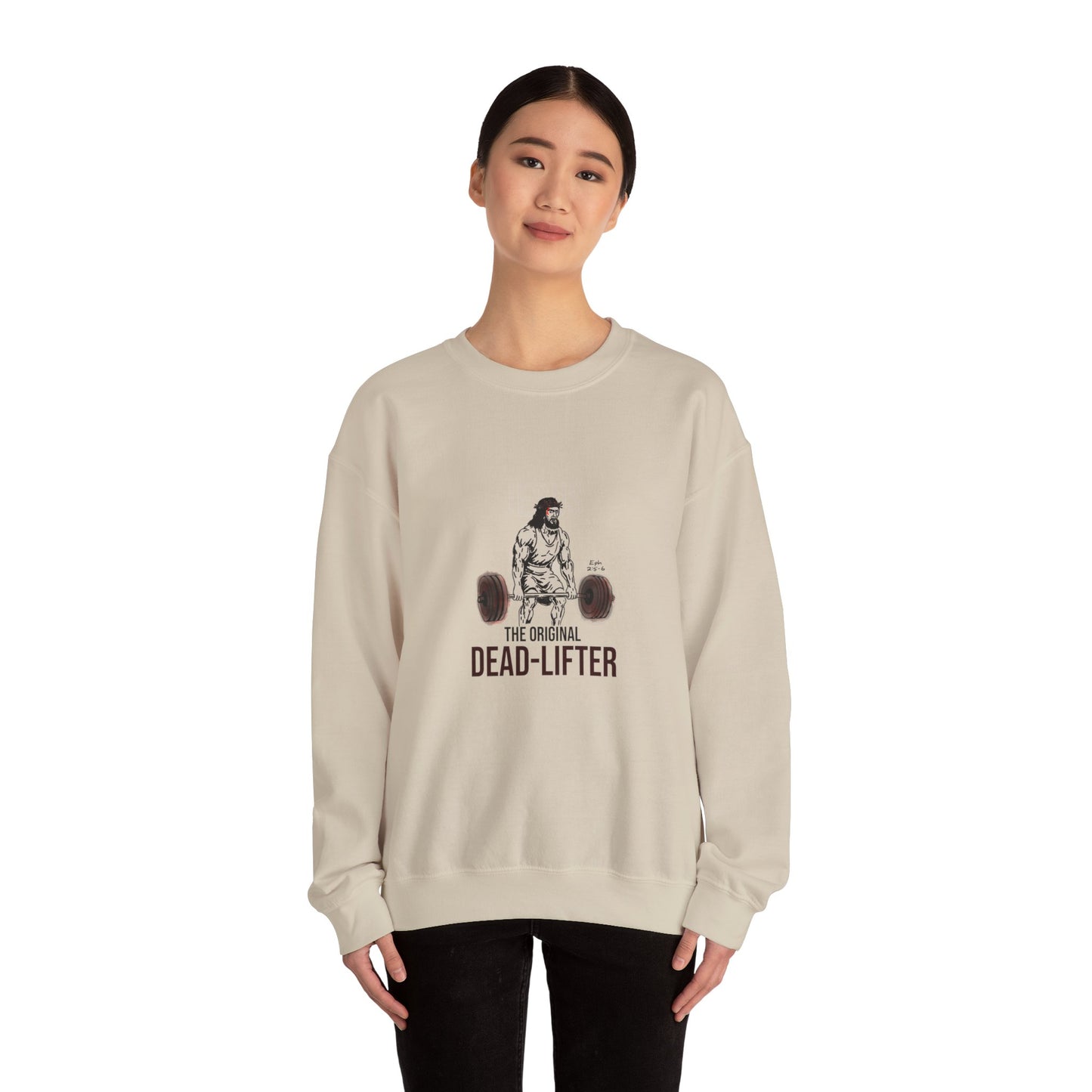 Unisex Heavy-blend Crewneck Sweatshirt | Jesus the Original Deadlifted