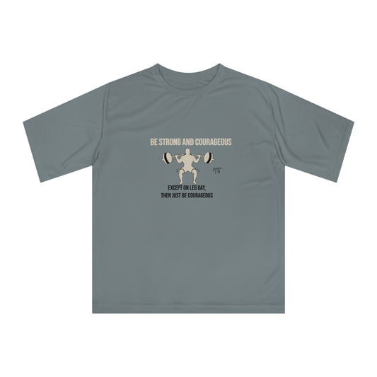 Bold Workout Tee | Be Strong and Courageous Silhouette Design