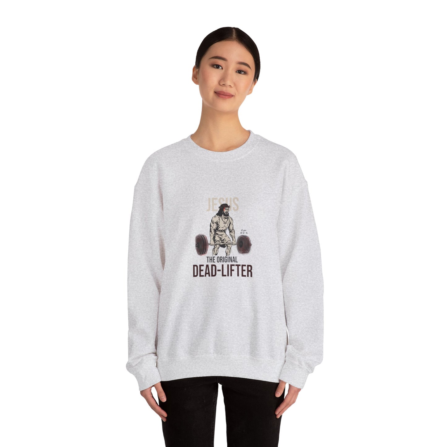 Unisex Heavy-blend Crewneck Sweatshirt | Jesus the Original Deadlifted