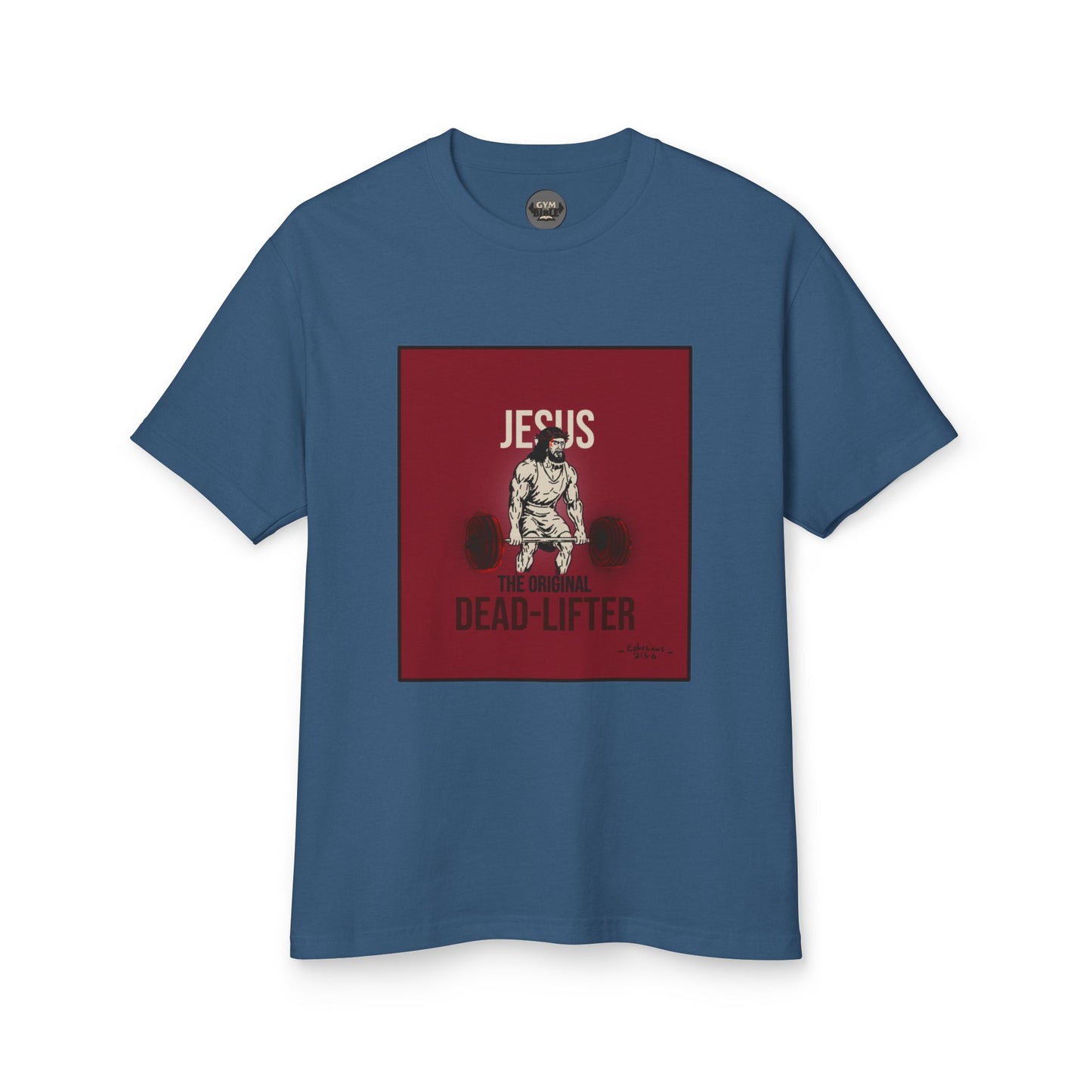 Faded HeavyWeight Cotton Tee — Jesus the OG Deadlifter (Version2)