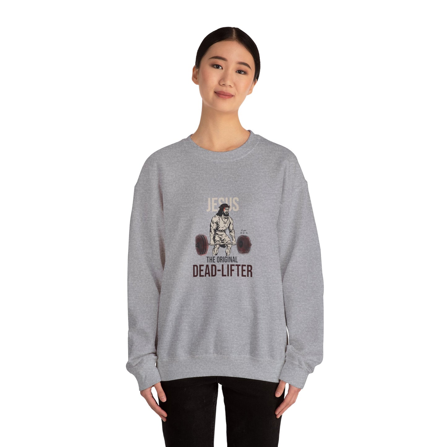 Unisex Heavy-blend Crewneck Sweatshirt | Jesus the Original Deadlifted
