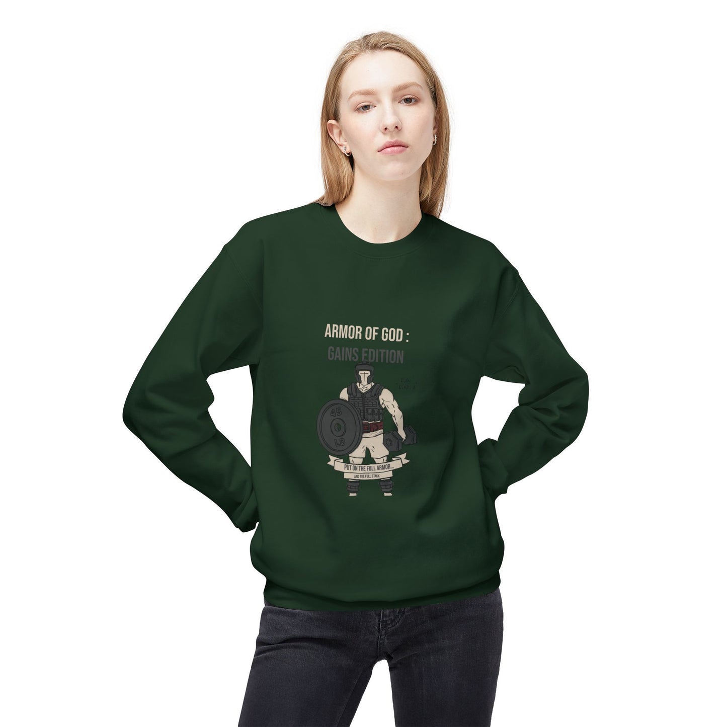 Cozy Fleece Crewneck Sweatshirt | The Armor of God : Gains Edition
