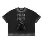 POWERED BY PROTEIN & PRAYER | vintage wash boxy Tee