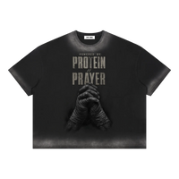 POWERED BY PROTEIN & PRAYER | vintage wash boxy Tee