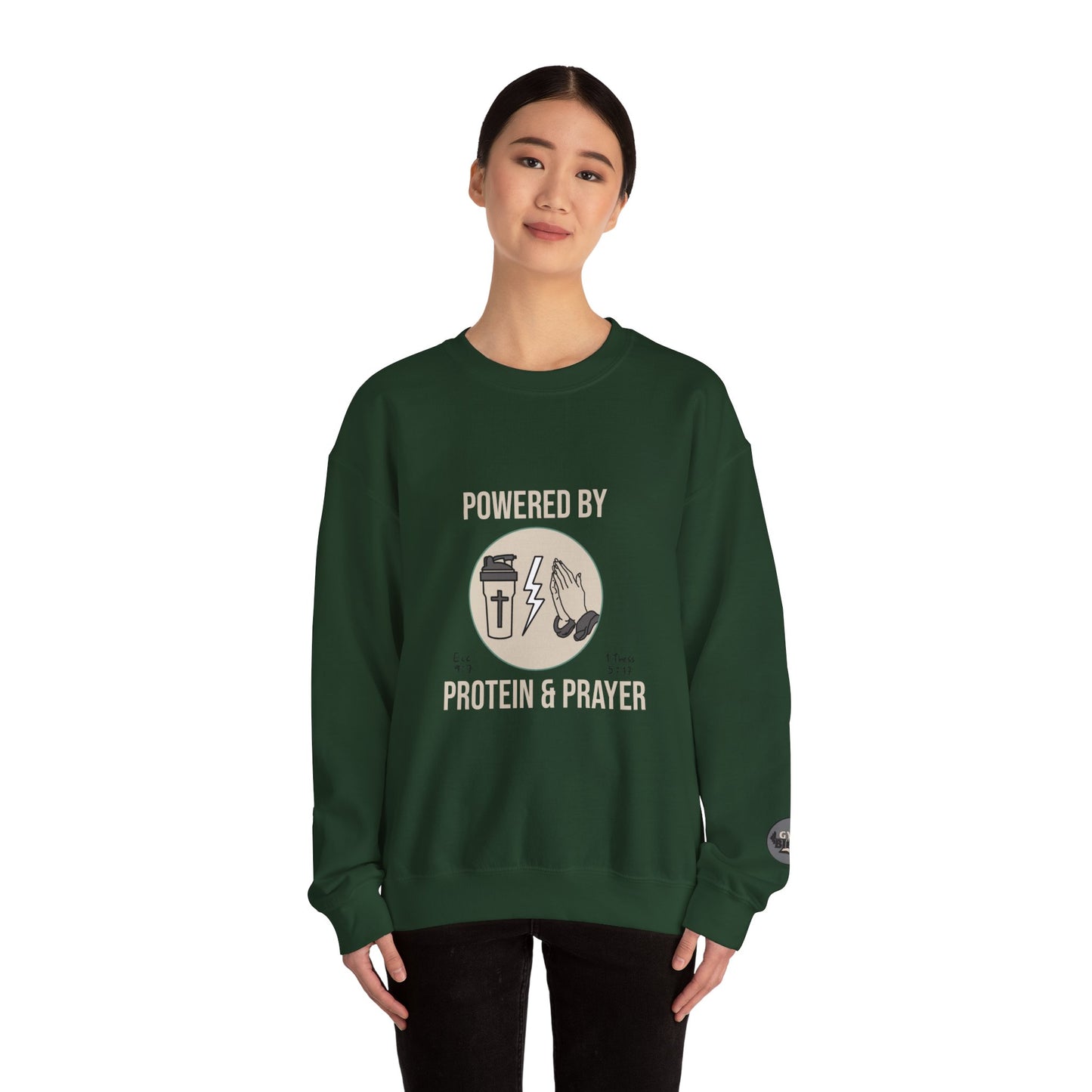 Unisex Crewneck Sweatshirt | Powered by Protein and Prayer