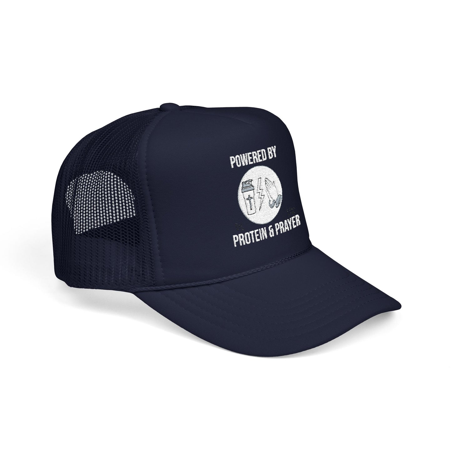 Foam Trucker Hat | Powered by Protein and Prayer