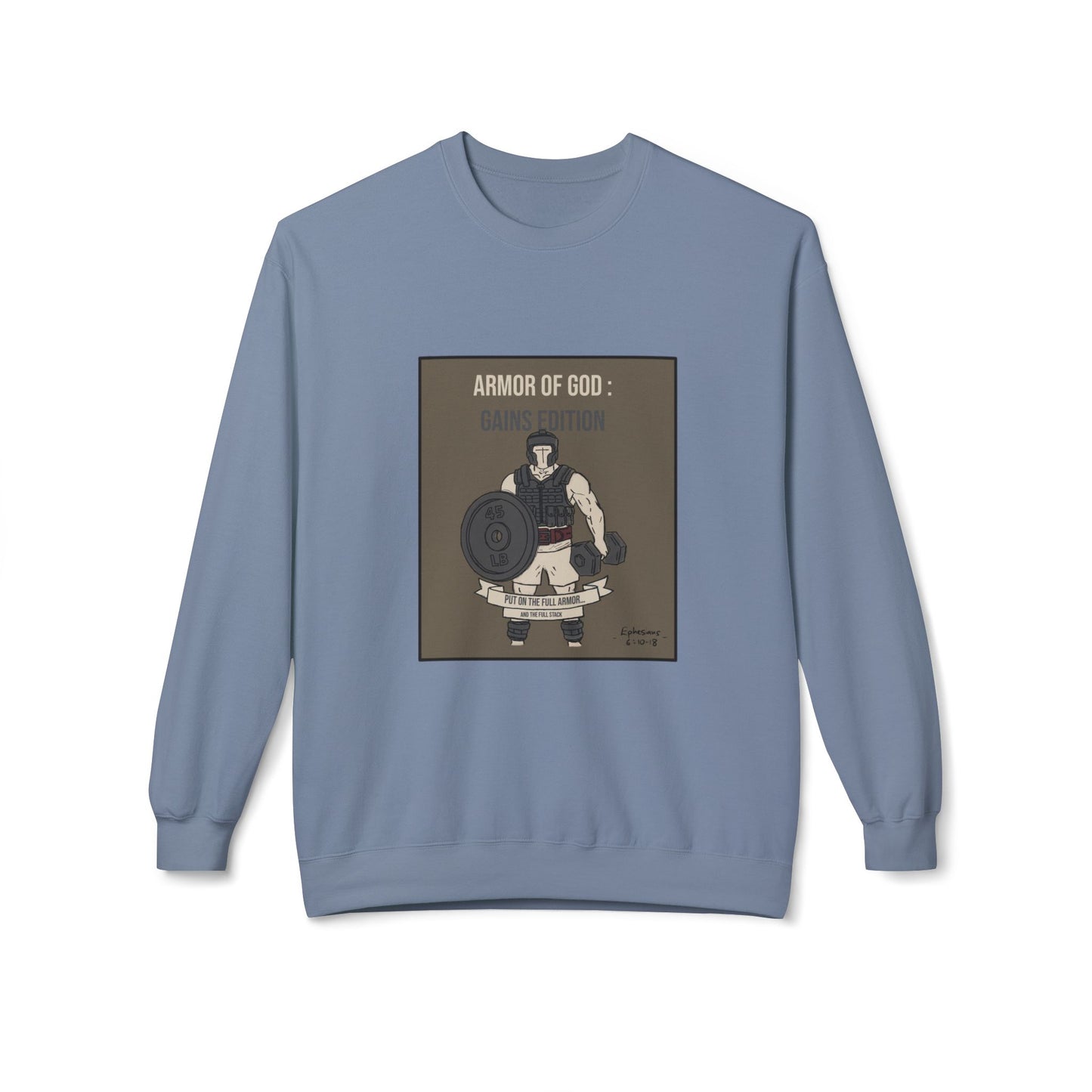 Cozy Fleece Crewneck Sweatshirt | The Armor of God : Gains Edition