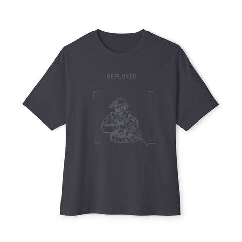 Deployed Tactical Tee — Military Operator Graphic Boxy Shirt