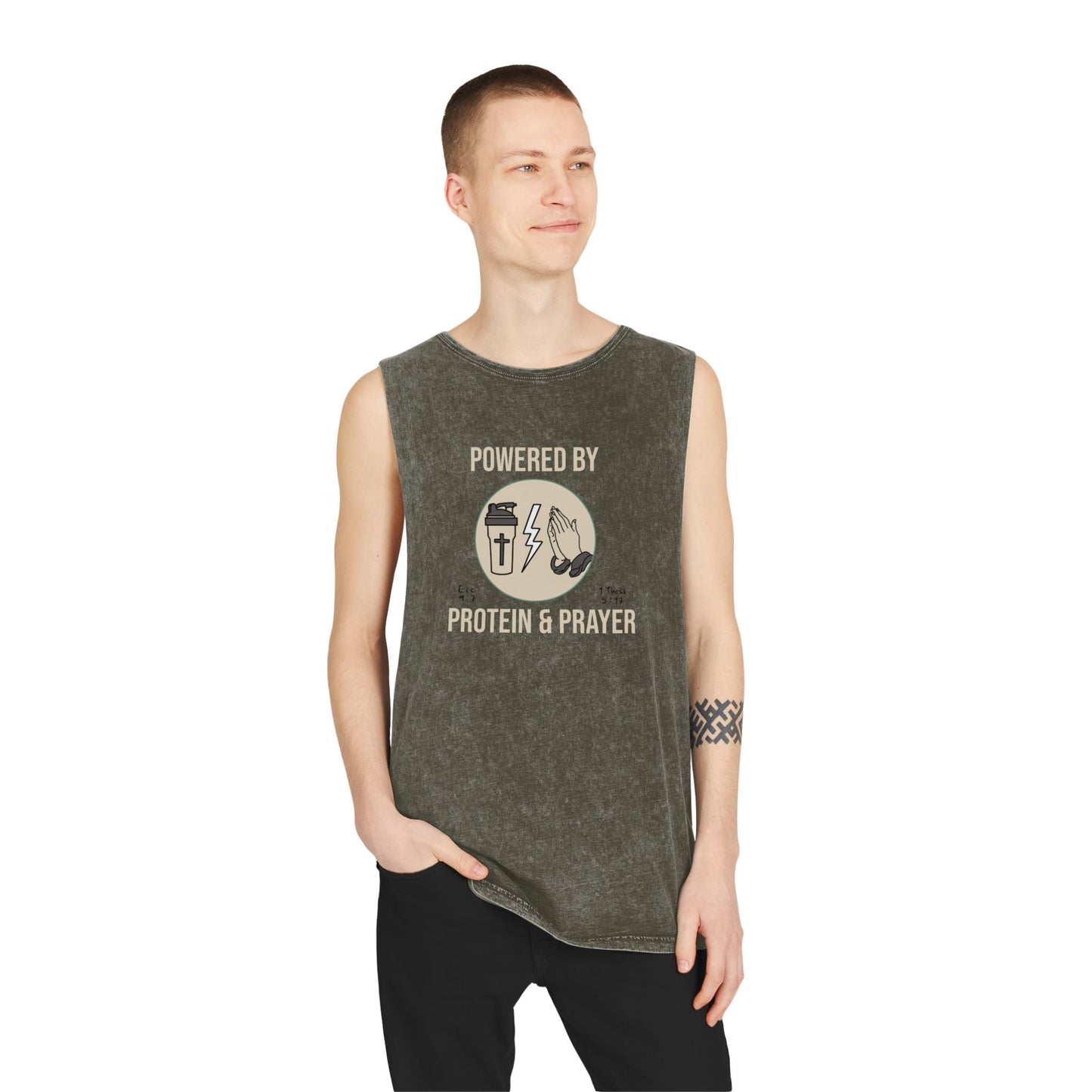 Tank Top | Powered by Protein and Prayer