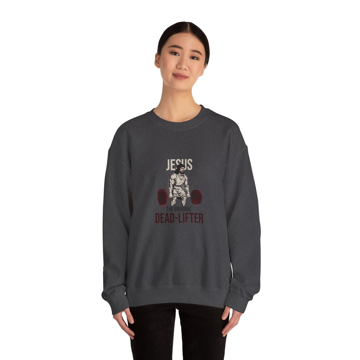 Unisex Heavy-blend Crewneck Sweatshirt | Jesus the Original Deadlifted