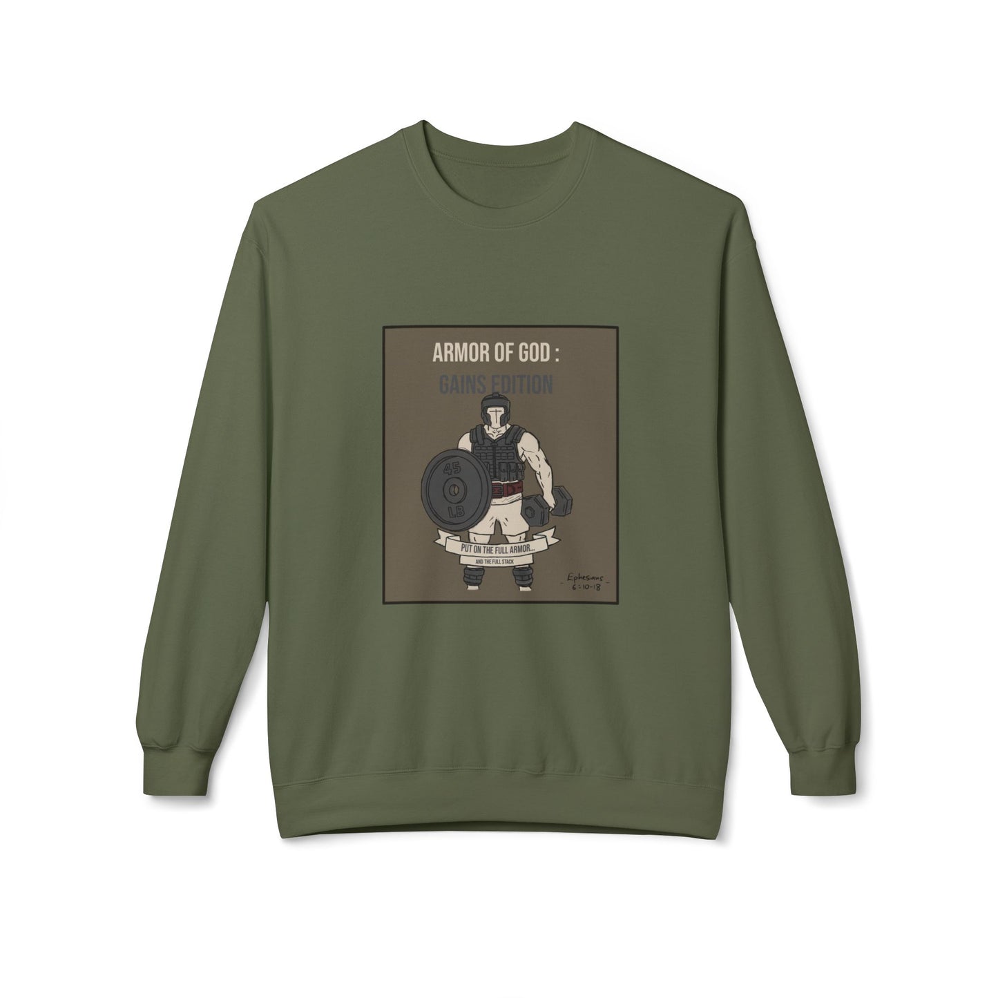 Cozy Fleece Crewneck Sweatshirt | The Armor of God : Gains Edition