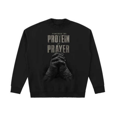 GB009 - POWERED BY PROTEIN & PRAYER | drop-shoulder Sweatshirt